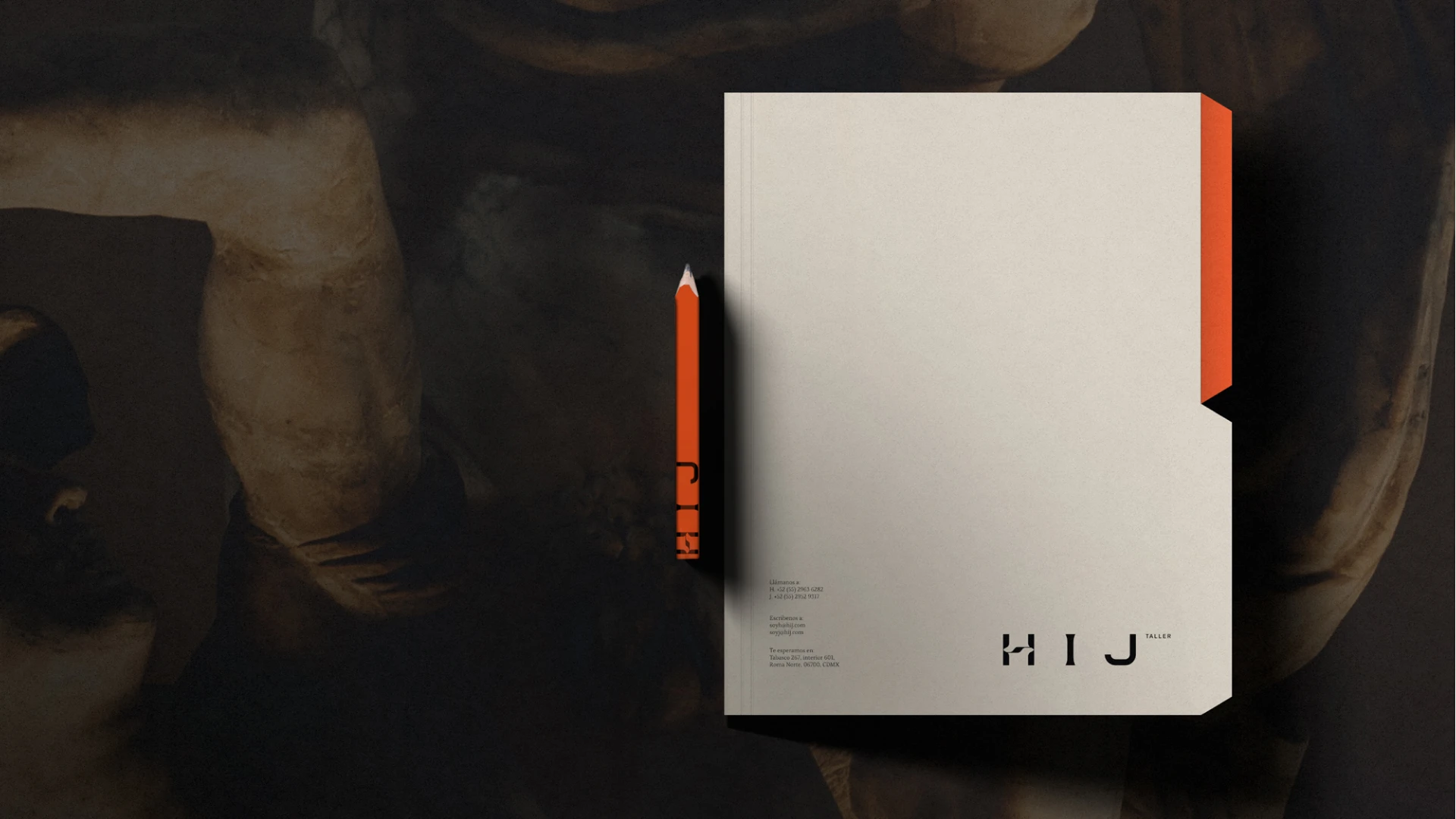 HIJ folder and pencil