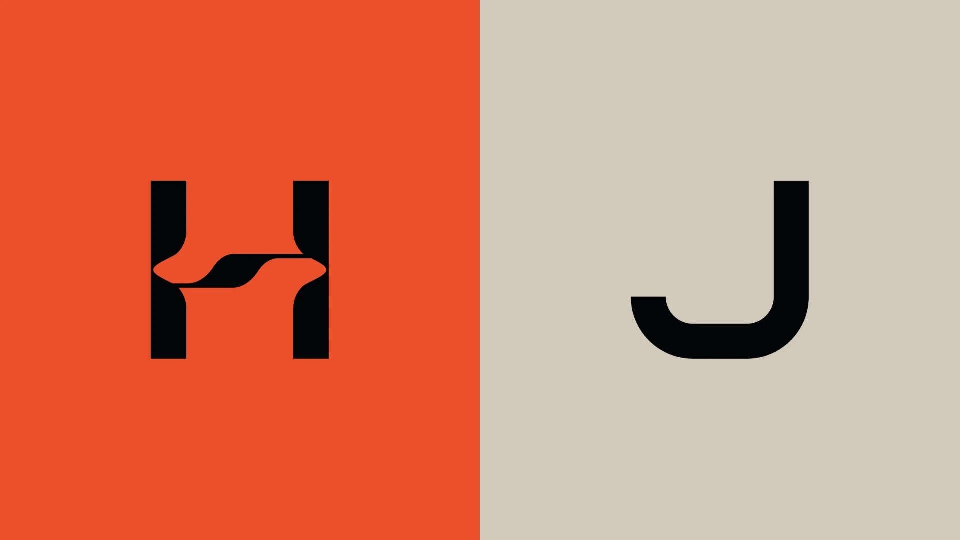 HIJ split logo on color background