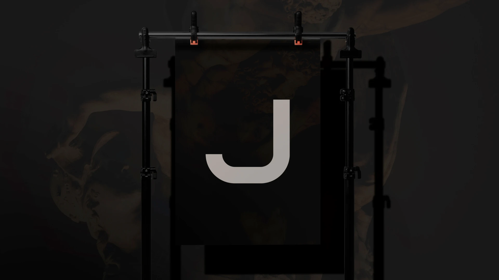Banner hanging from a metal tube
