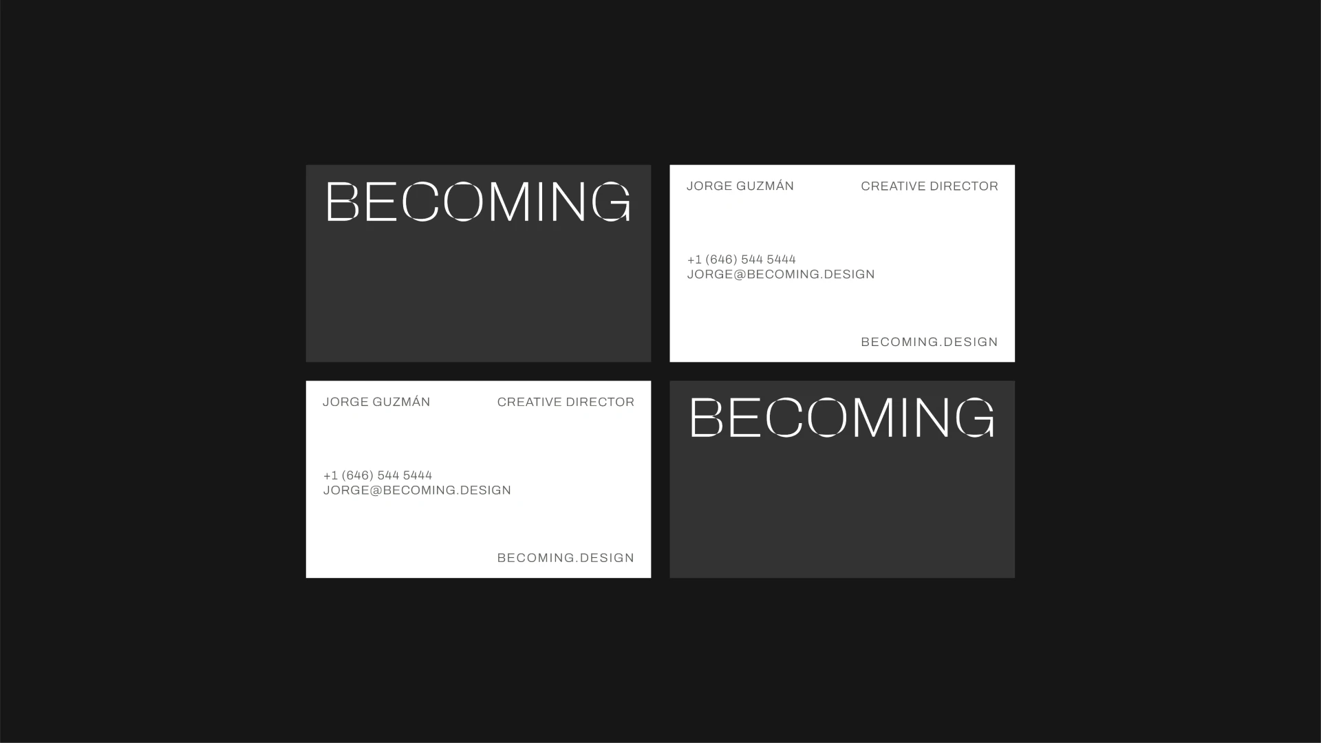 Business card for Becoming, an architecture studio in Dominican Republic