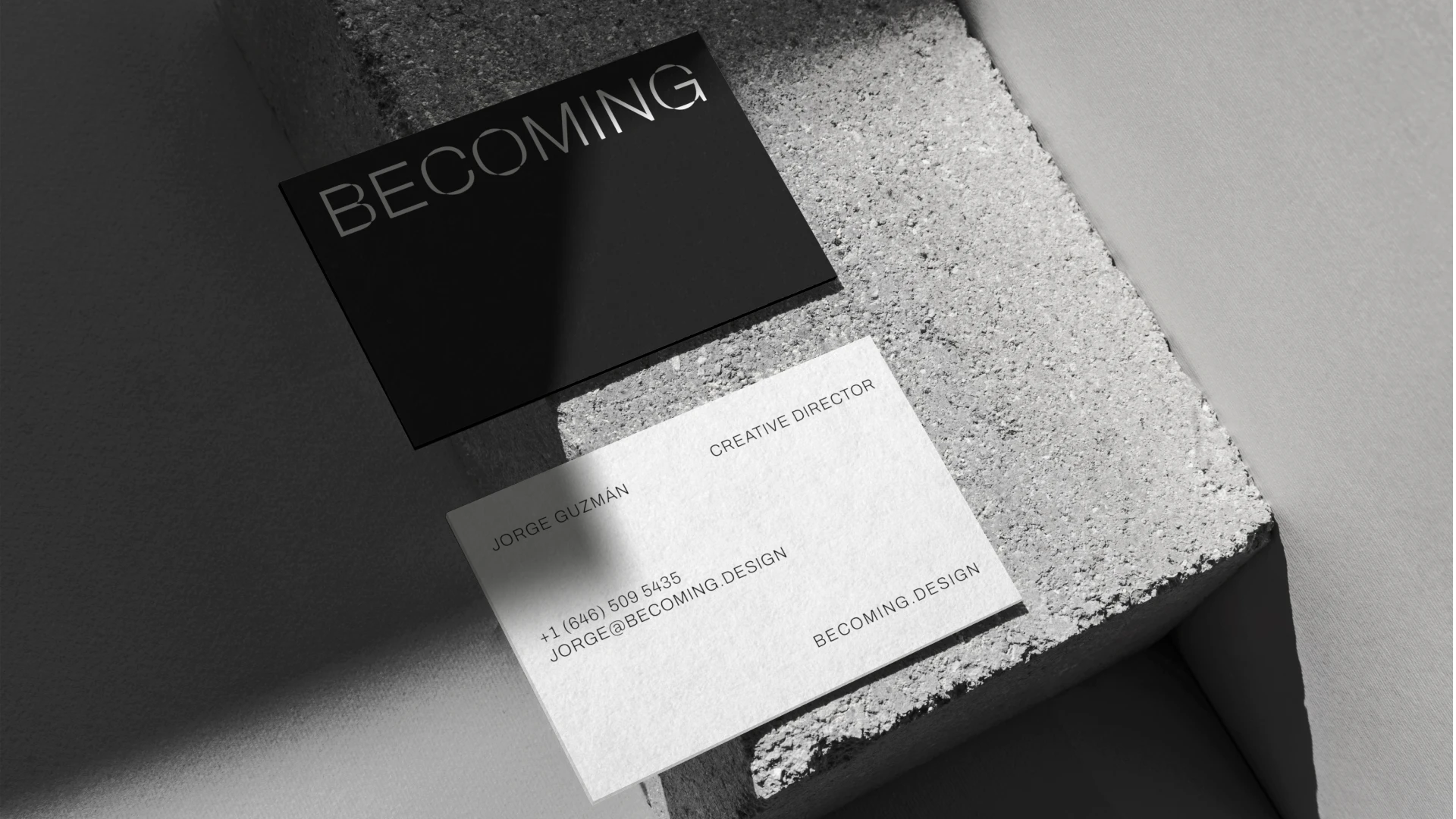 Business card for Becoming, an architecture studio in Dominican Republic