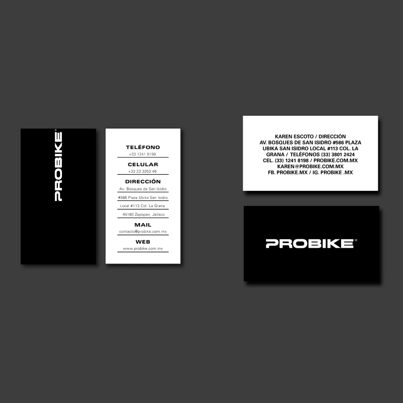 Probike business cards exploration