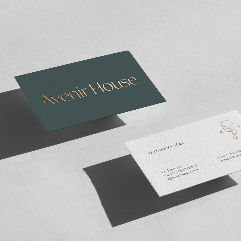 Avenir House business cards exploration
