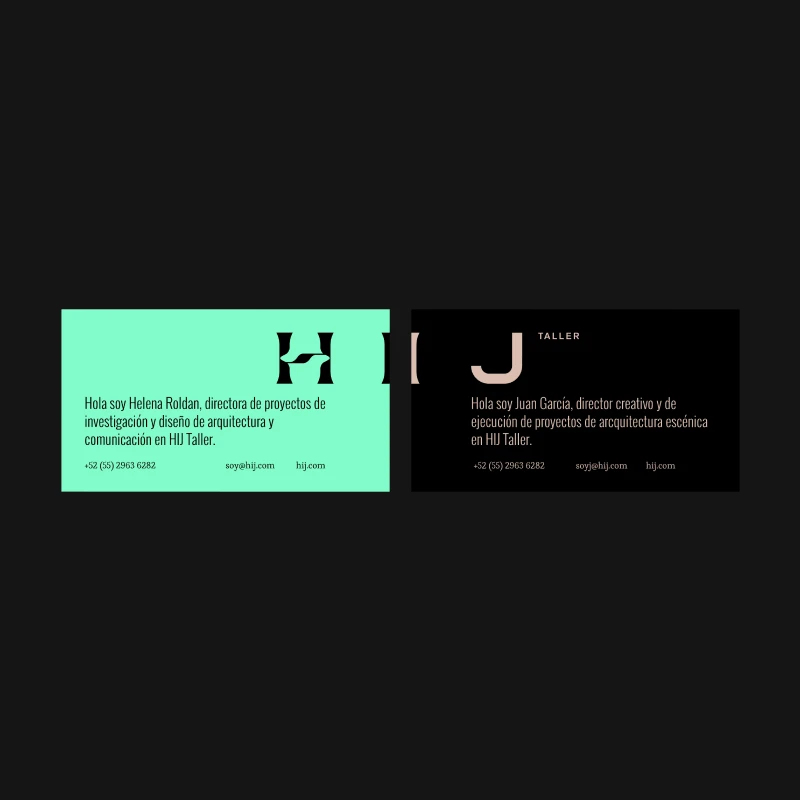 HIJ business cards and color exploration