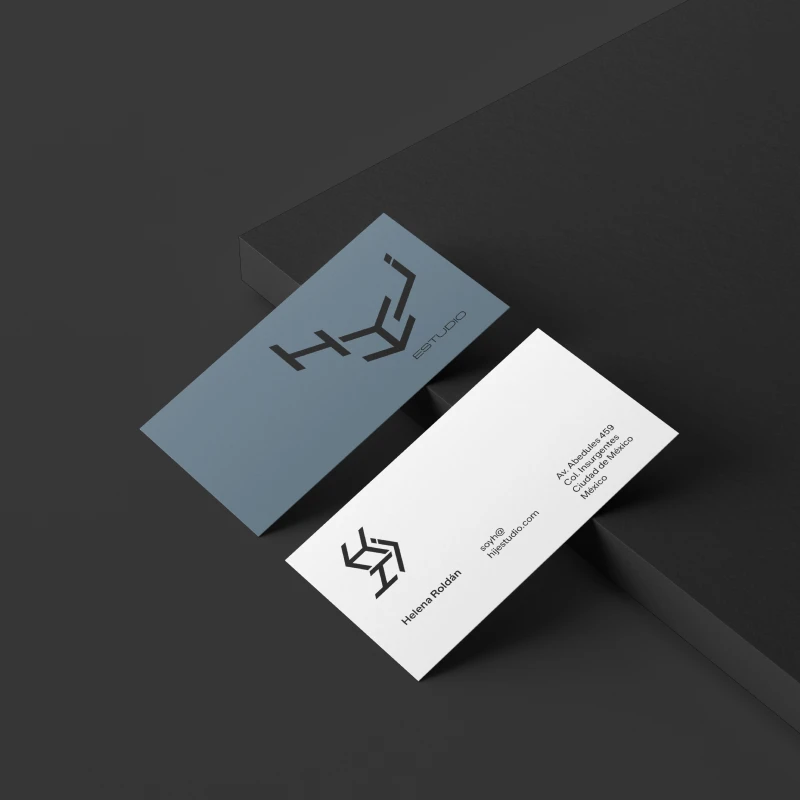 HIJ business cards and logo exploration