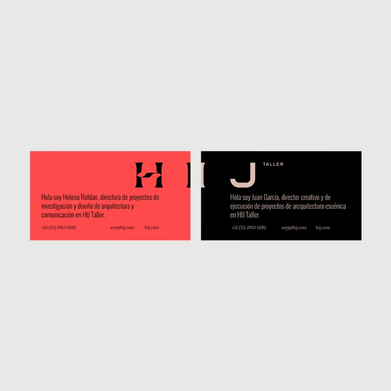 HIJ business cards and color exploration