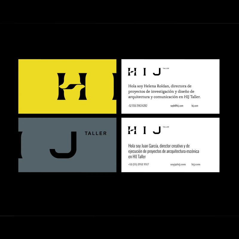 HIJ business cards and color exploration