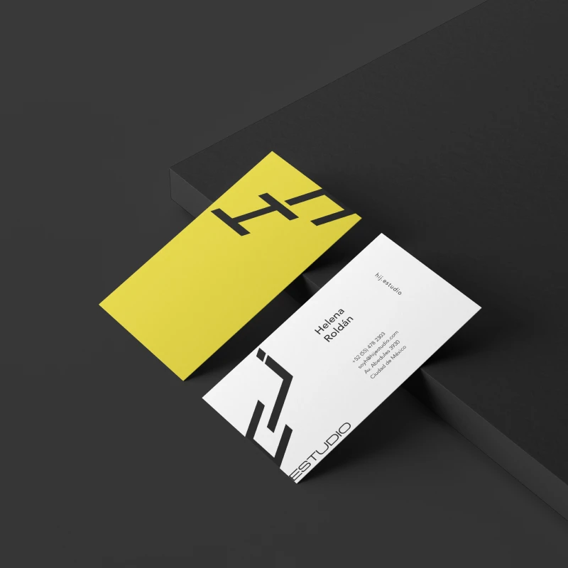 HIJ business cards and logo exploration