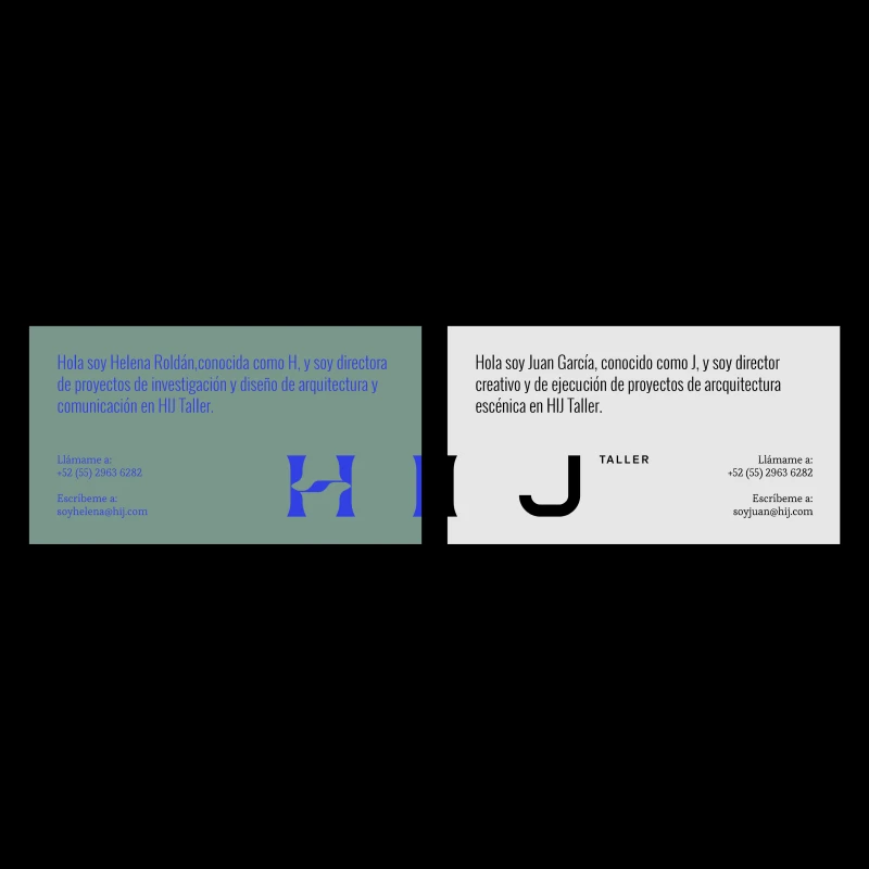 HIJ business cards and color exploration