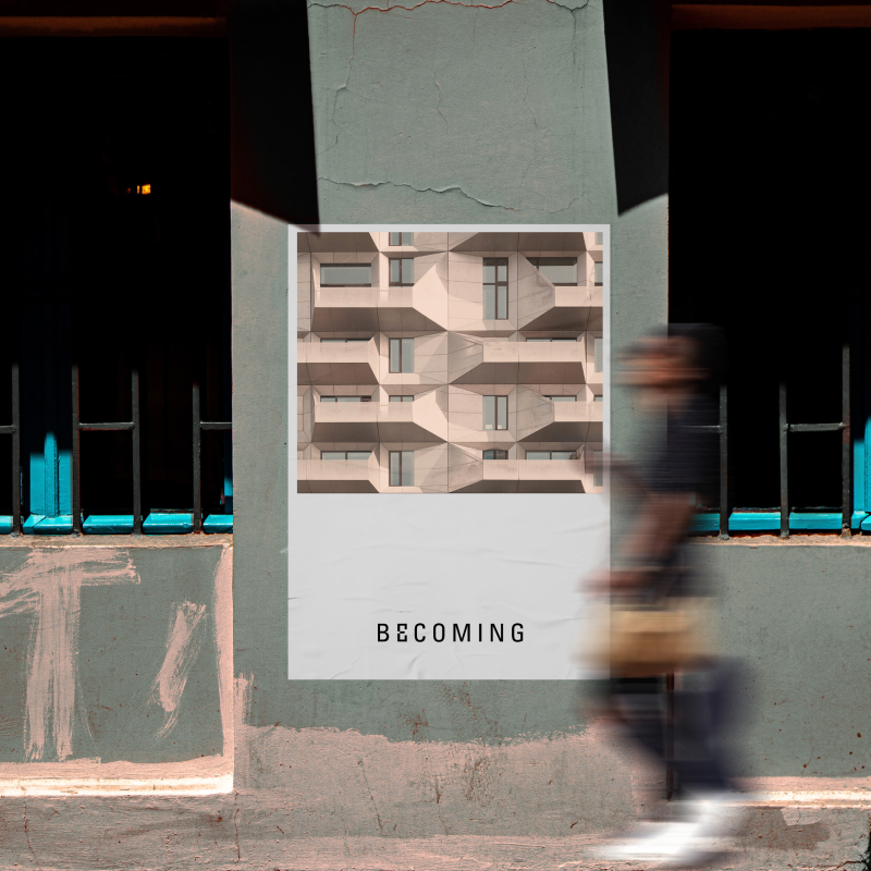 Becoming poster and logo exploration