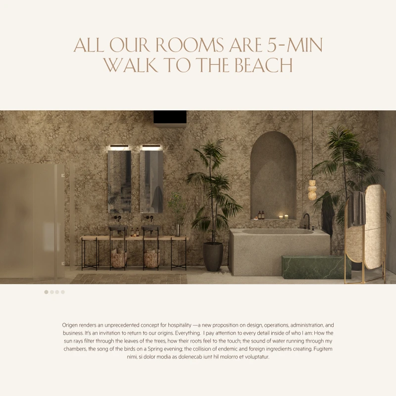 Hotel Origen rooms page exploration