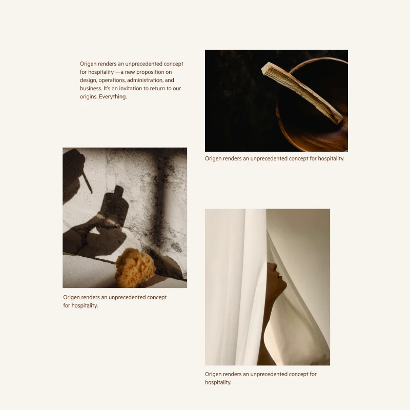 Hotel Origen rooms page exploration