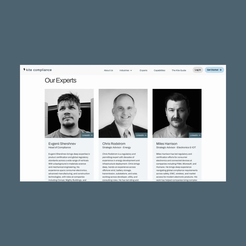 Kite Compliance experts page