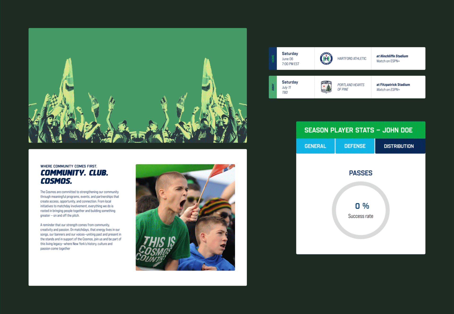 NY Cosmos web elements