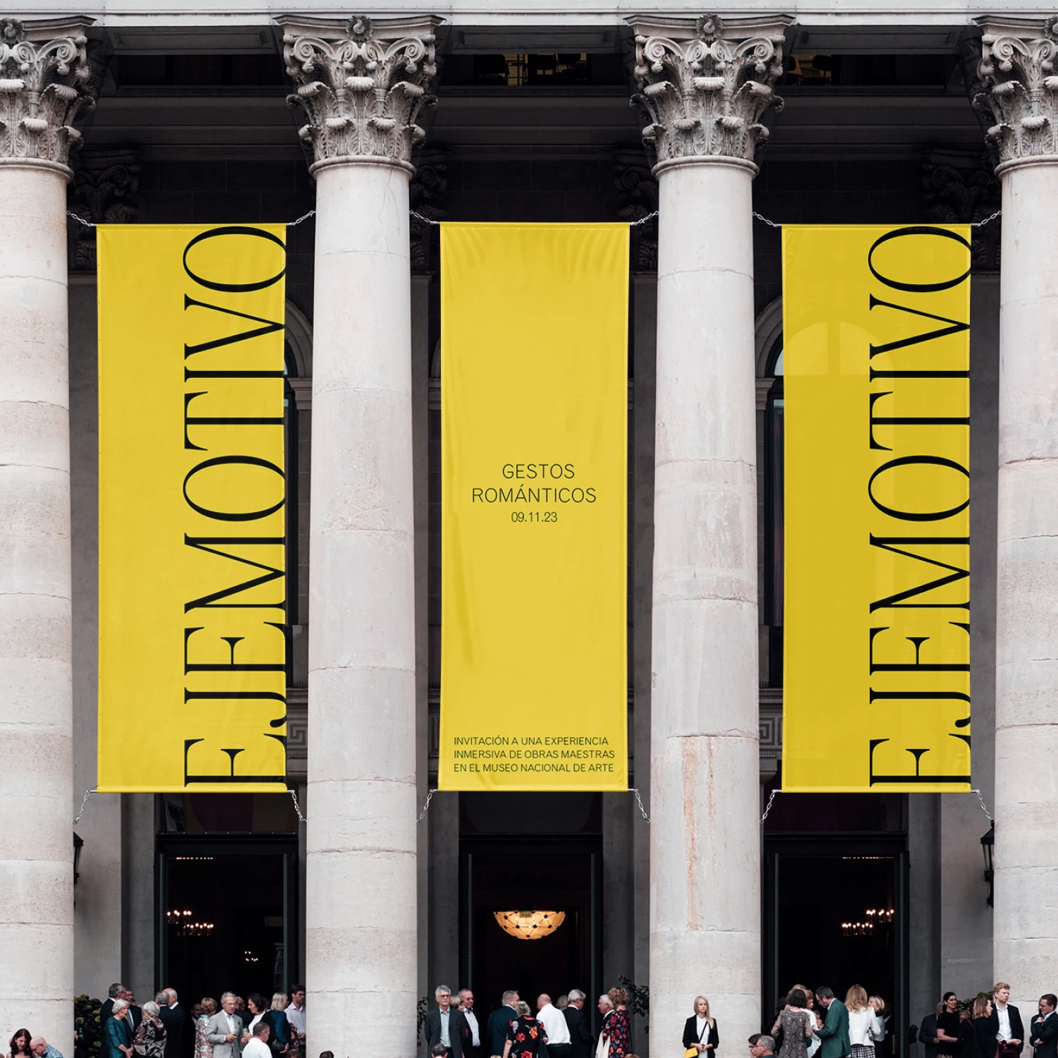 Exposition Art Banner displayed on a Museo with branding from Casa Salazar