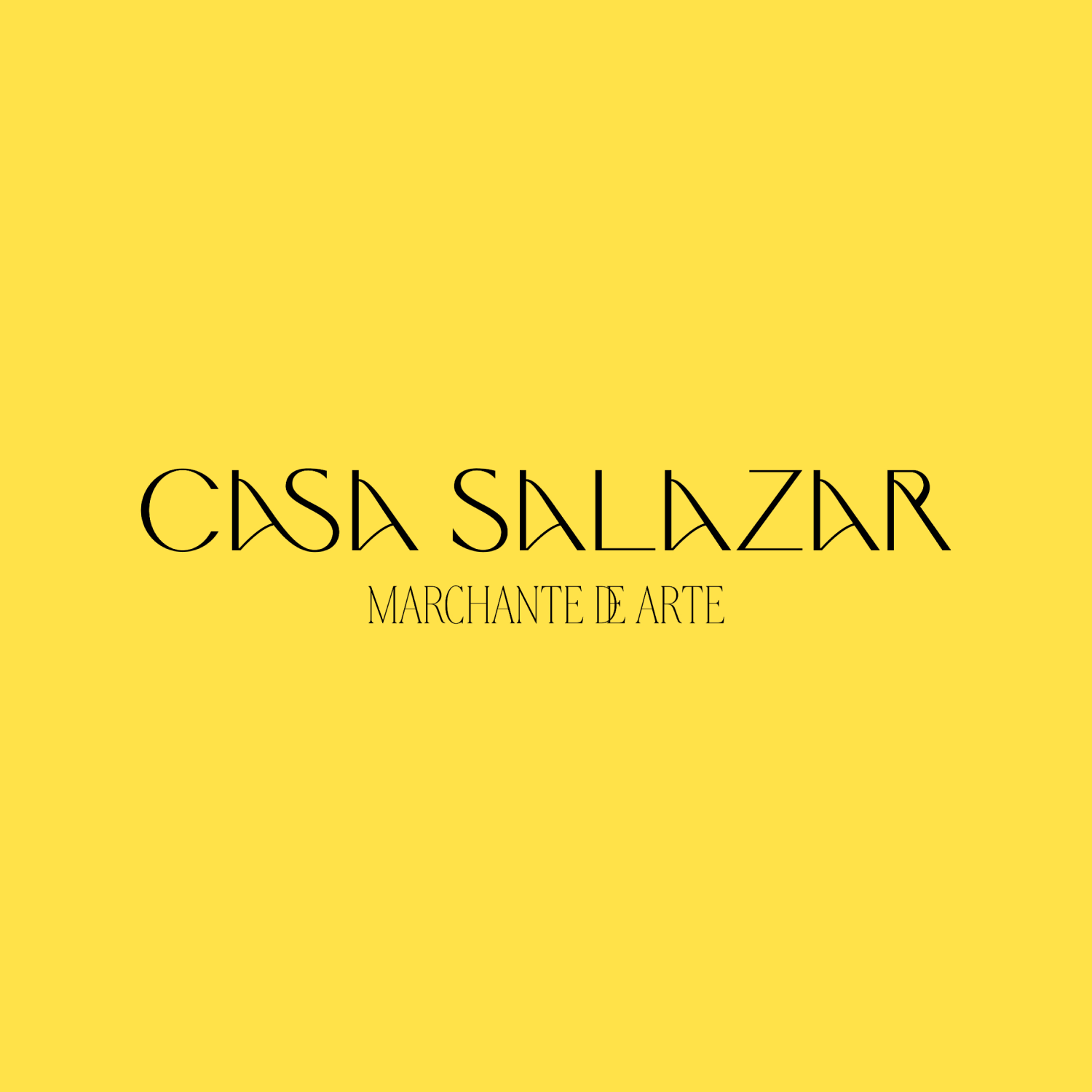 Casa Salazar brand identity logo design featuring elegant organic lines and lowercase typography in black and yellow.