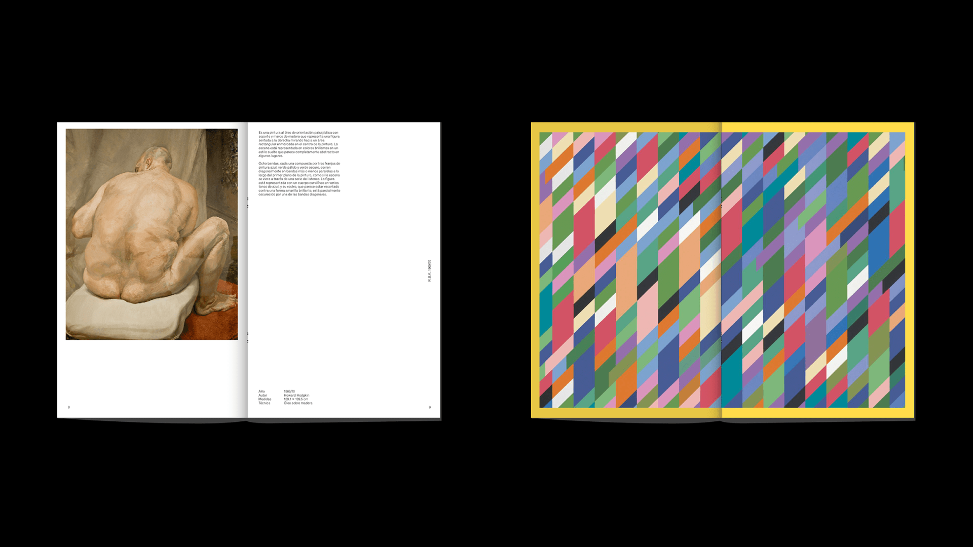 Graphic design posters for Casa Salazar art dealer featuring bold yellow backgrounds and contemporary artistic layouts