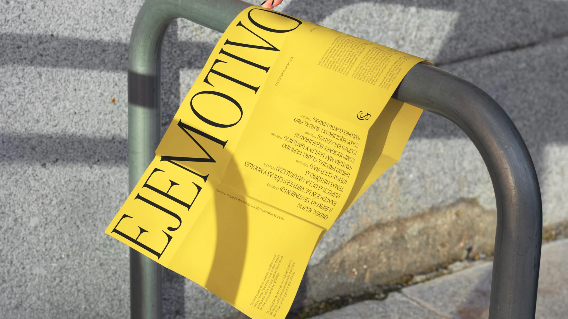 Graphic design posters for Casa Salazar art dealer featuring bold yellow backgrounds and contemporary artistic layouts