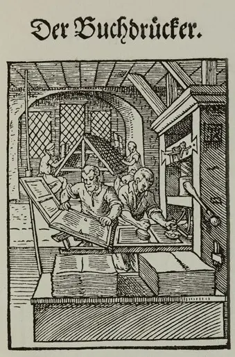 Ancienne imprimerie illustrant une révolution technologique qui a transformé le travail