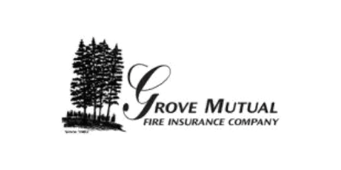 Grove Mutual Fire Insurance Company logo with pine tree graphic.