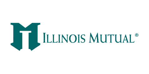 Illinois Mutual company logo with stylized letter M and text.