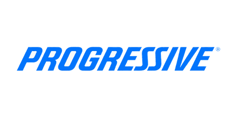 Progressive company logo in blue text on transparent background.