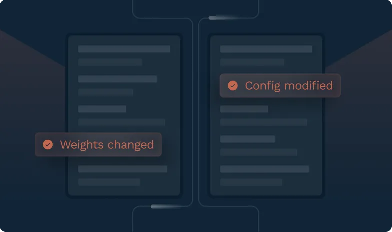 A diagram of a menu with the words config modified and weights changed.