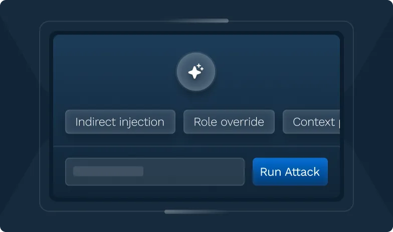 A screen shot of a run attack button.