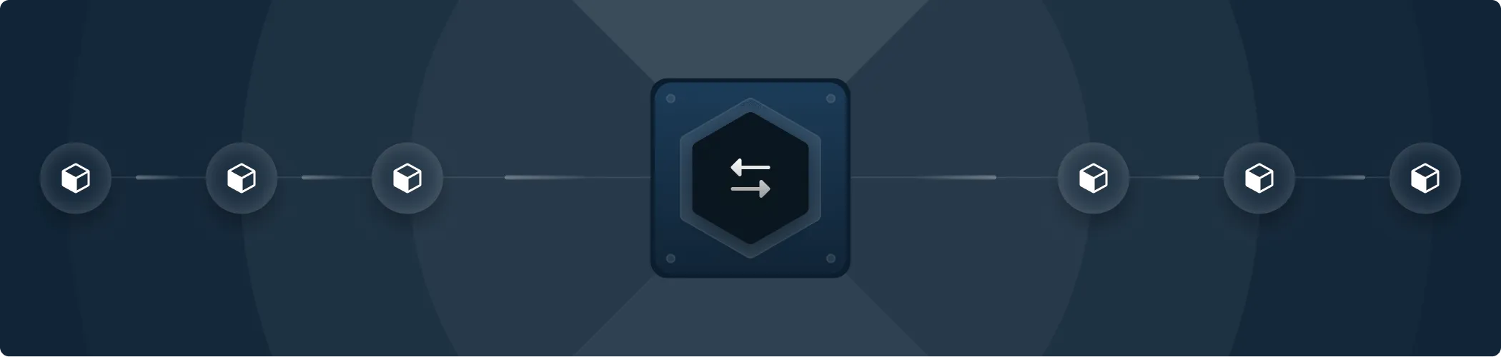 A dark room with a bunch of lights on it.