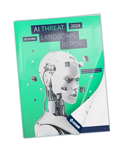 3D AI robot on a report cover
