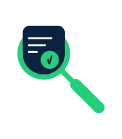 magnifying glass and a document