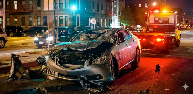 Image of car damaged in an accident