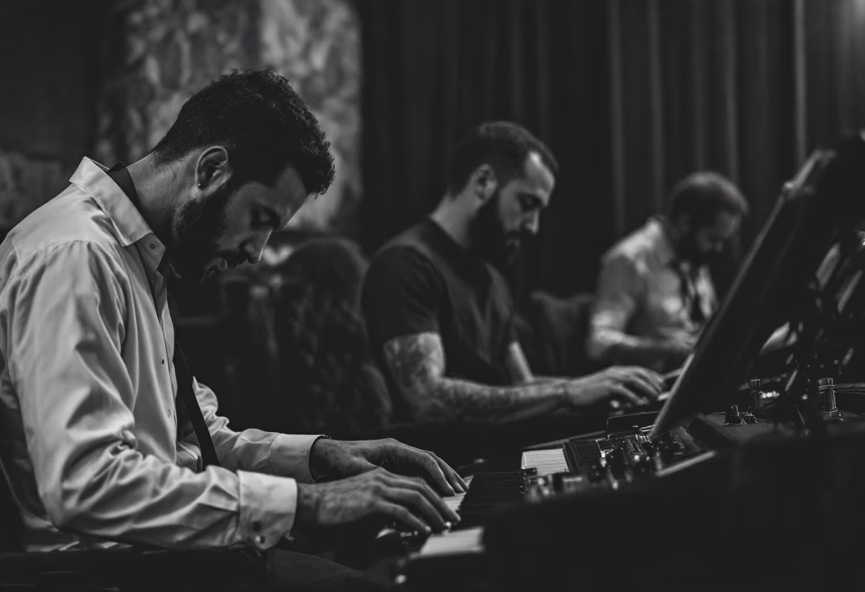 image of band rehearsing