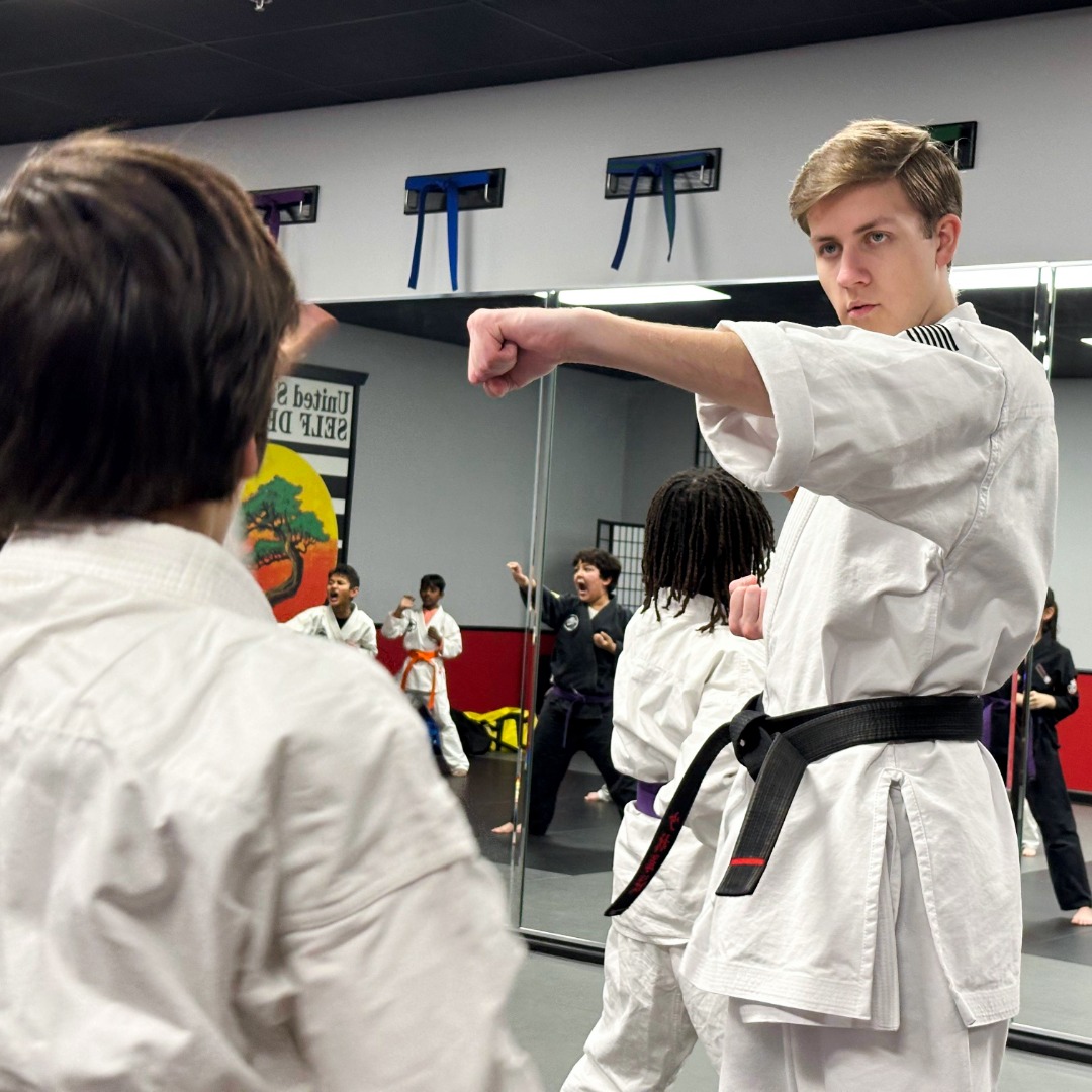 A picture of USSD Oceanside Karate Class instructor leading a private karate lesson