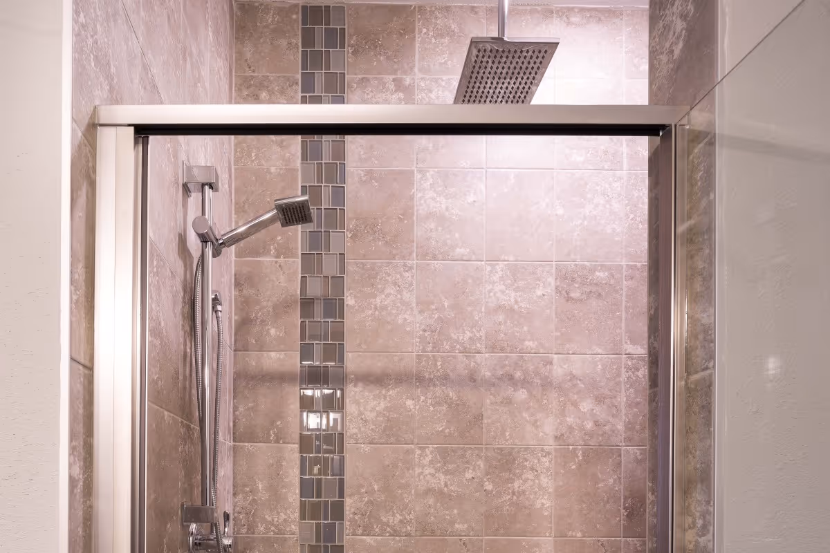 Oversized showers with rain shower head