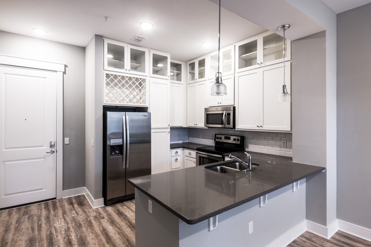 Custom floor-to-ceiling cabinetry
