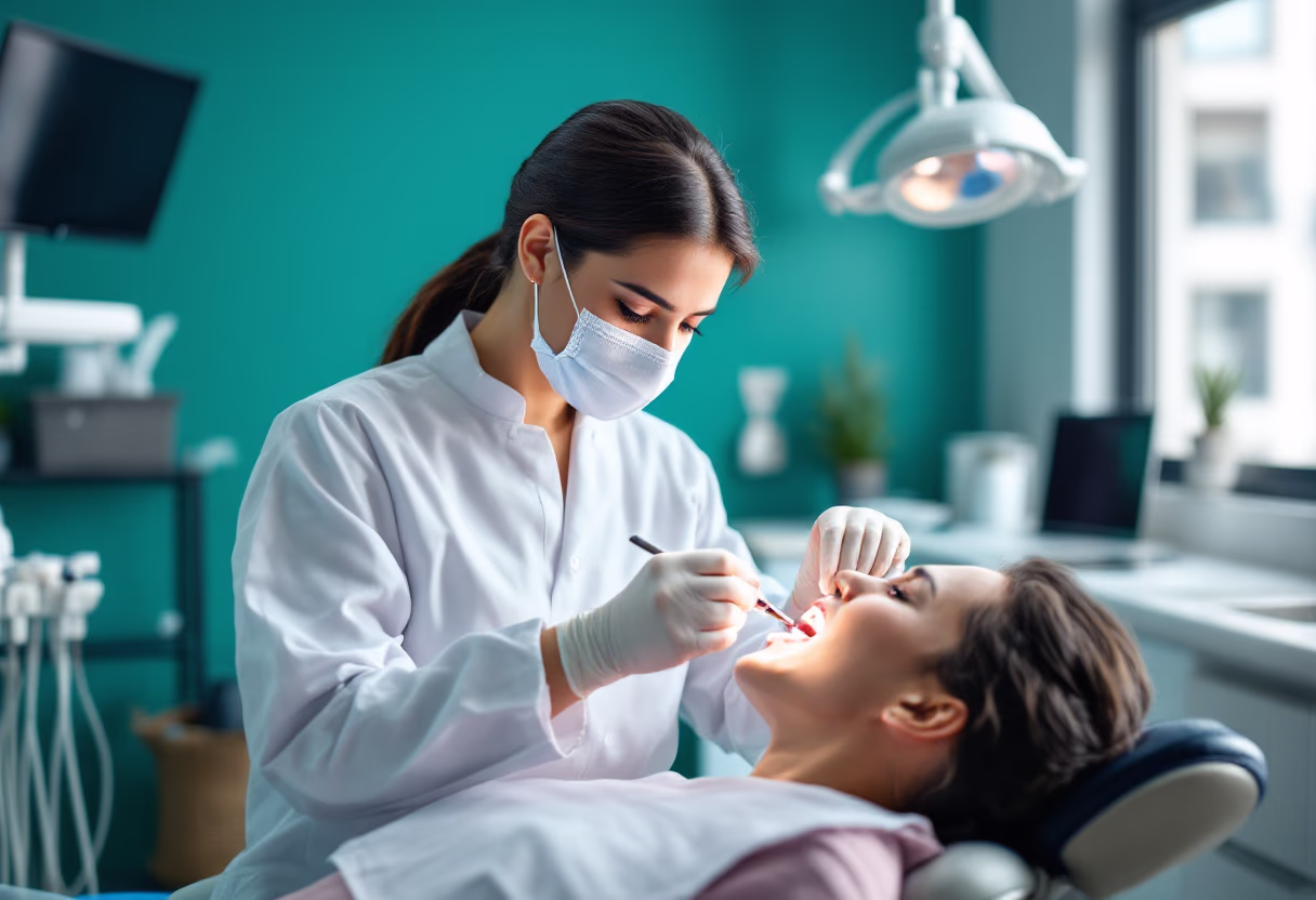 image of a dental treatment in progress