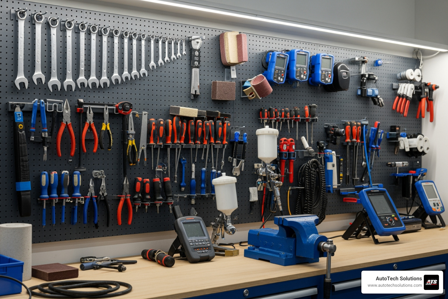 various body shop hand tools and specialized equipment - auto collision repair tools