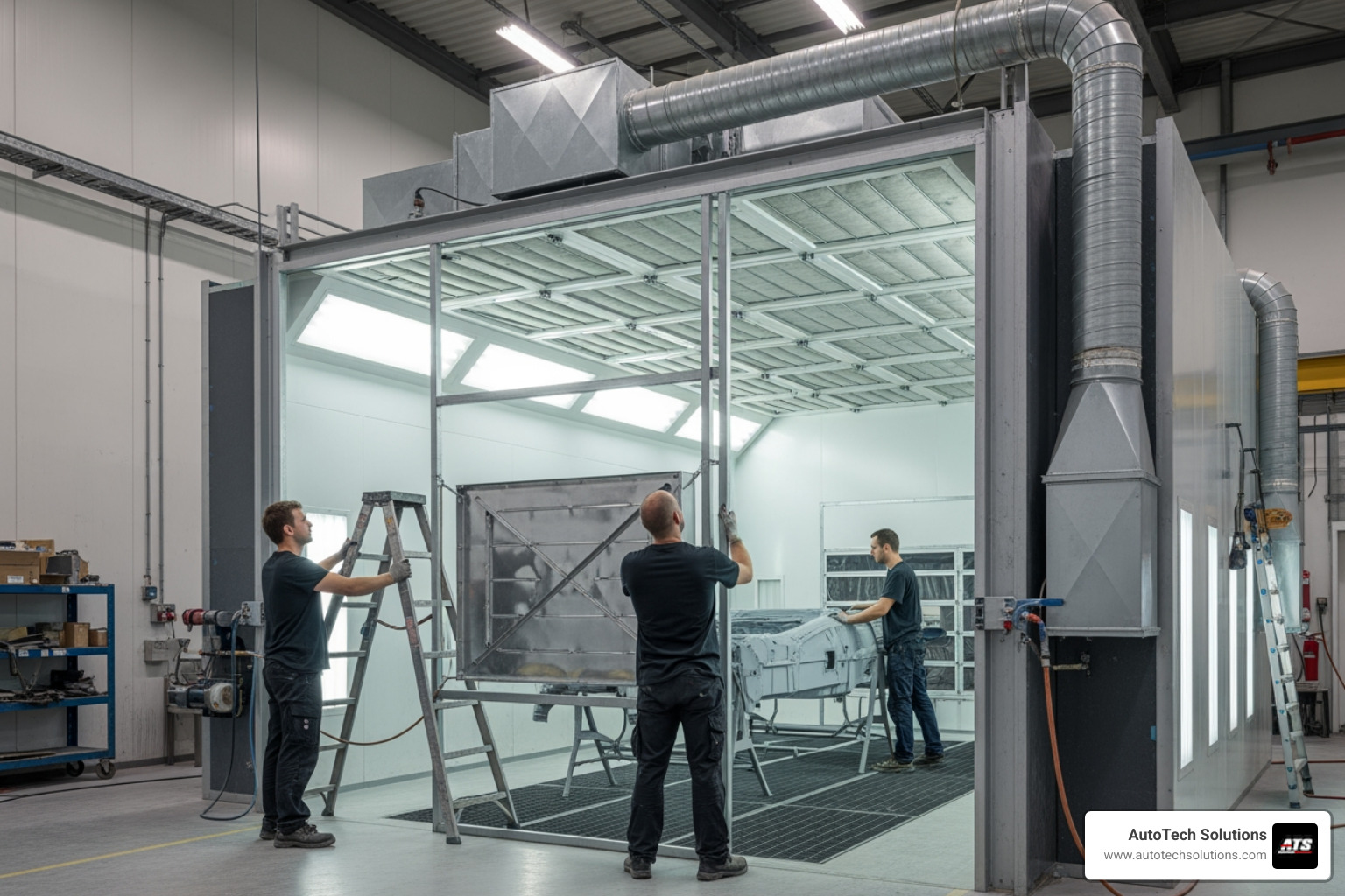 downdraft paint booth installation downdraft paint booth installation