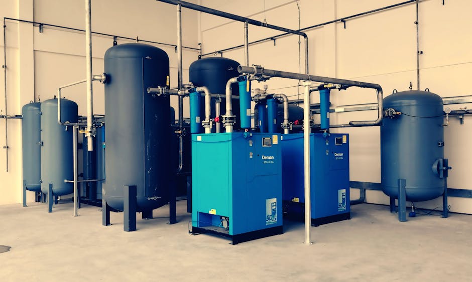 air compressor installation for automotive shop