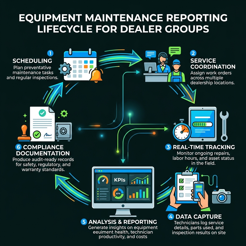 Equipment maintenance reporting lifecycle from scheduling to compliance documentation - equipment maintenance reporting for Equipment maintenance reporting lifecycle from scheduling to compliance documentation - equipment maintenance reporting for
