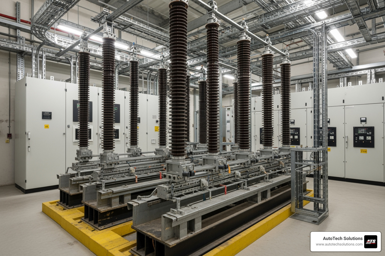 high-capacity busbars and switchgear inside an industrial power room - industrial wiring installation high-capacity busbars and switchgear inside an industrial power room - industrial wiring installation