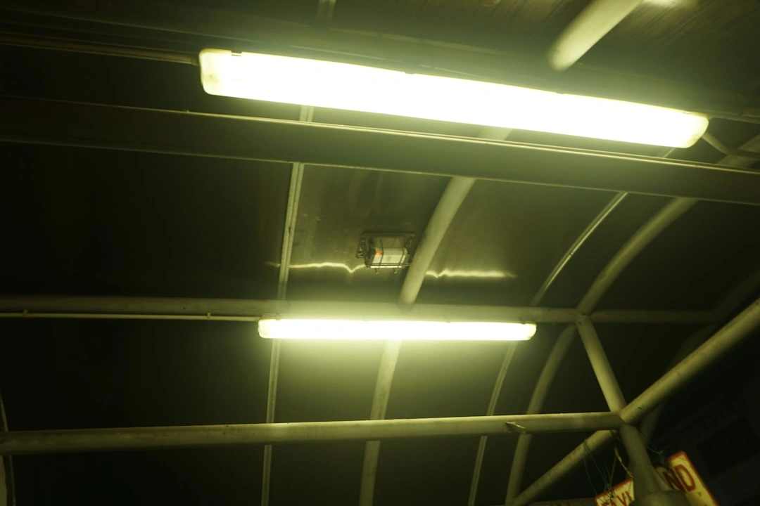 LED light fixtures in chemical mix room