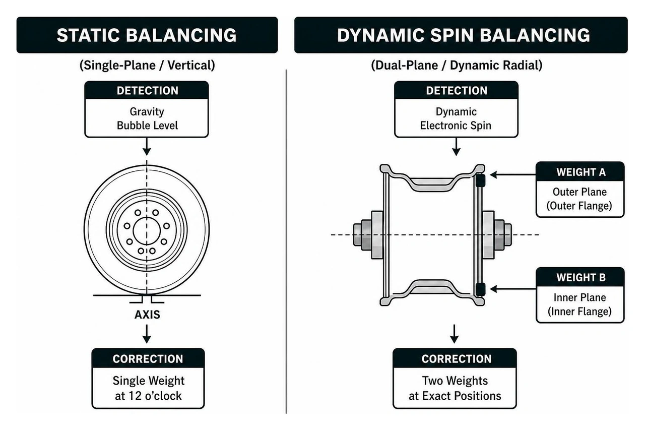 Static vs Dynamic Wheel Balancing Principles