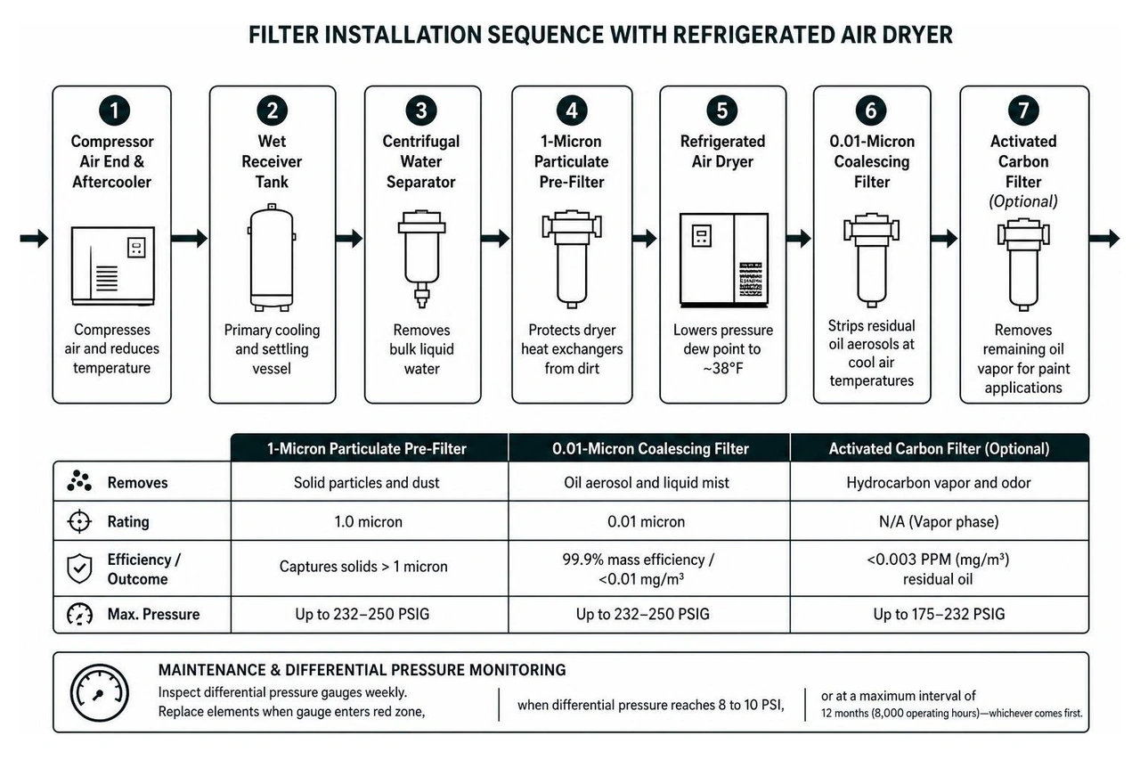 filter installation sequence with refrigerated dryer filter installation sequence with refrigerated dryer