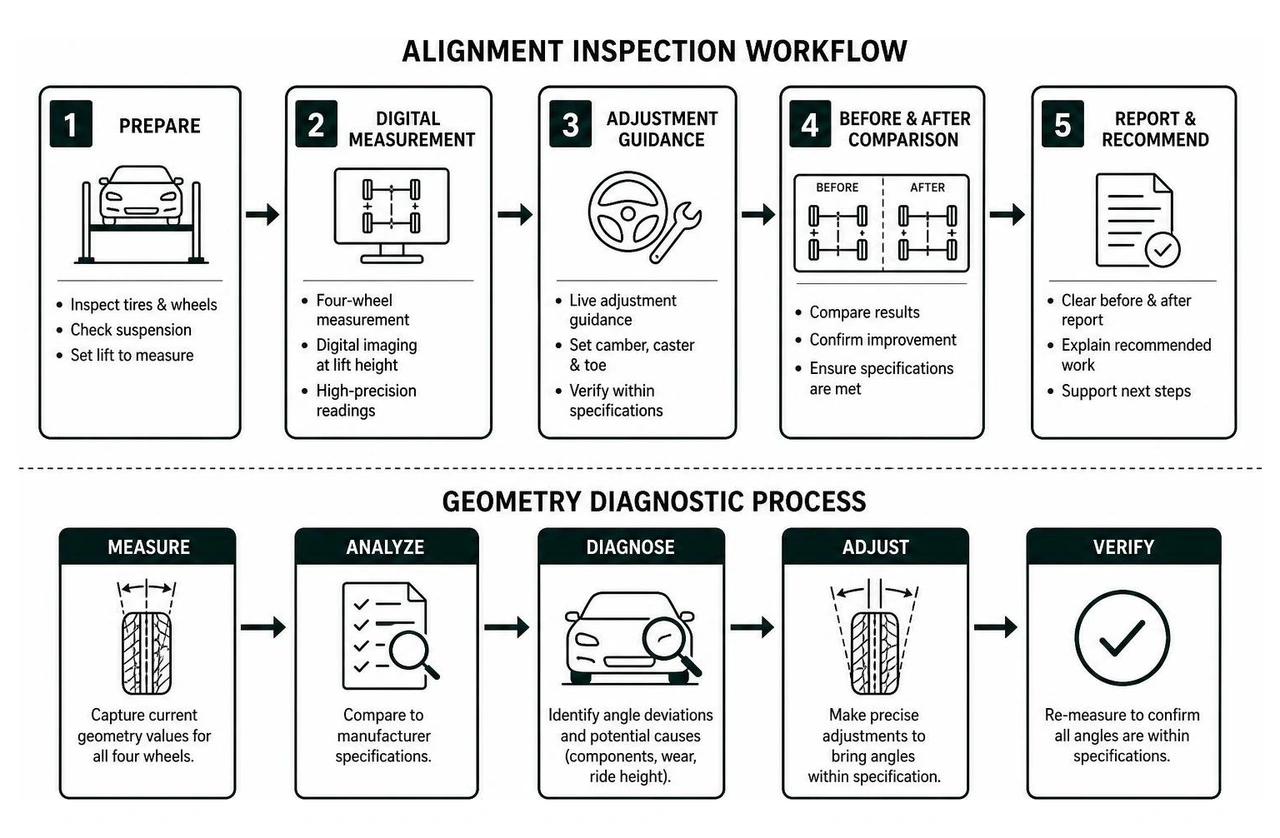 alignment inspection workflow and geometry diagnostic process alignment inspection workflow and geometry diagnostic process