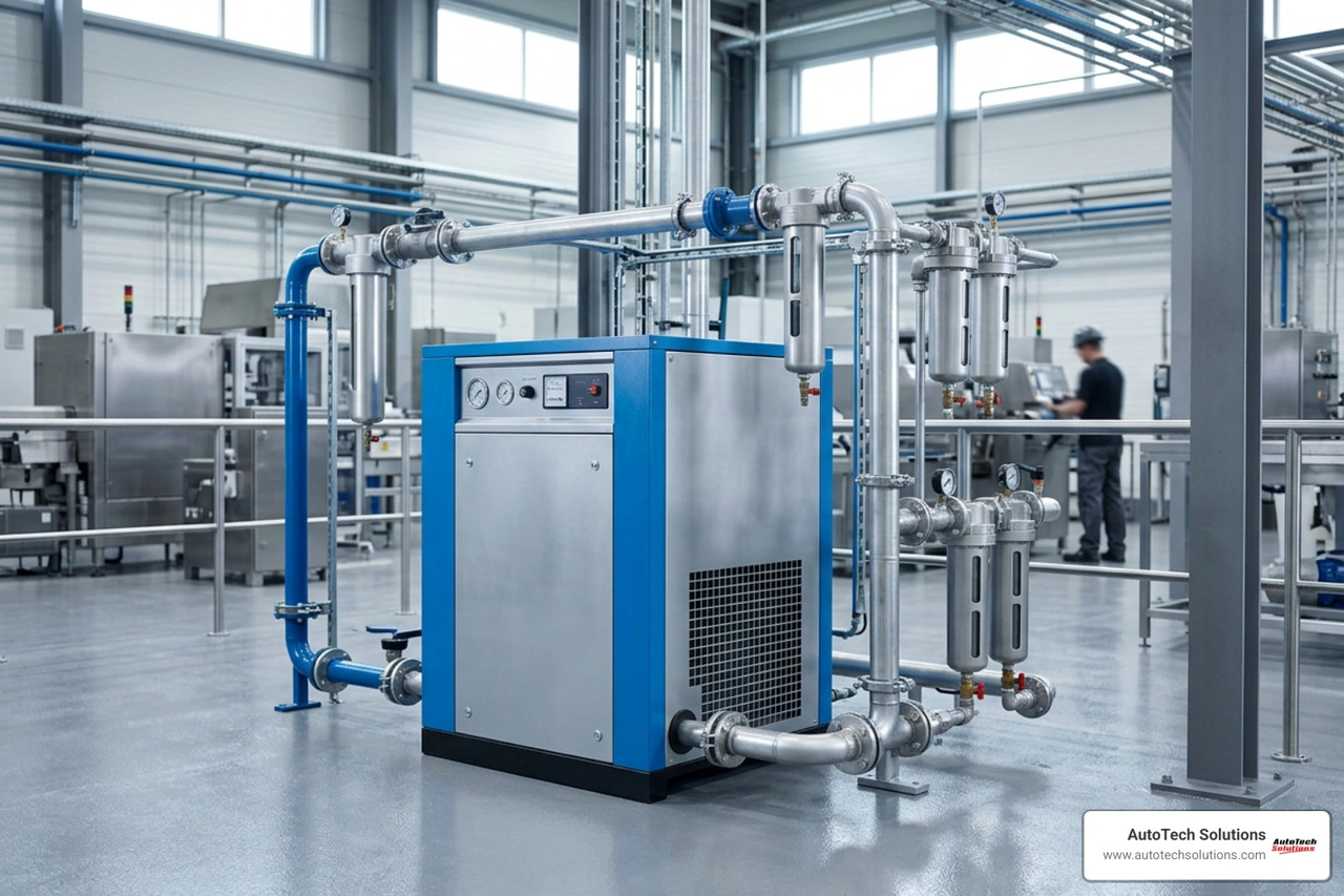 Industrial refrigerated dryer and coalescing filters Industrial refrigerated dryer and coalescing filters
