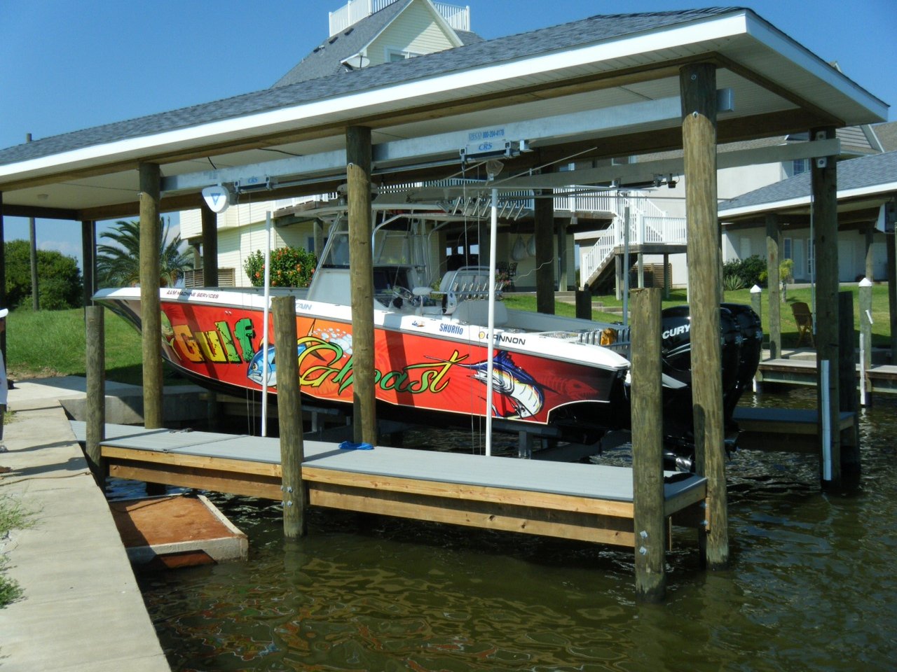 16,000 lb Custom Concept CRS Lift Boathouse Lift (6-Piling)