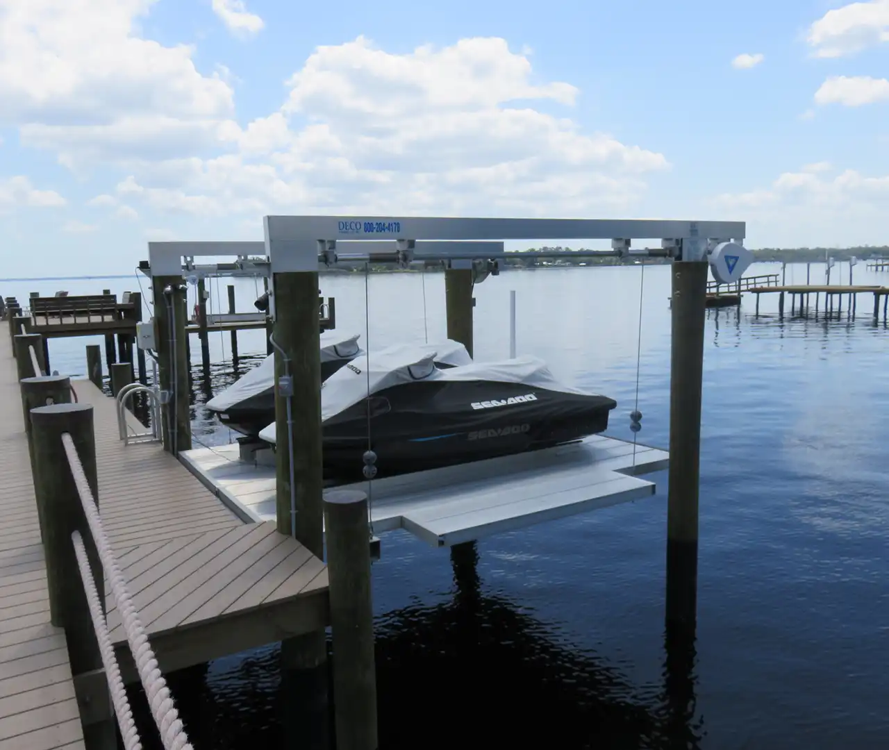 4,000 lb DECO Dual PWC Lift with Aluminum DeckLift