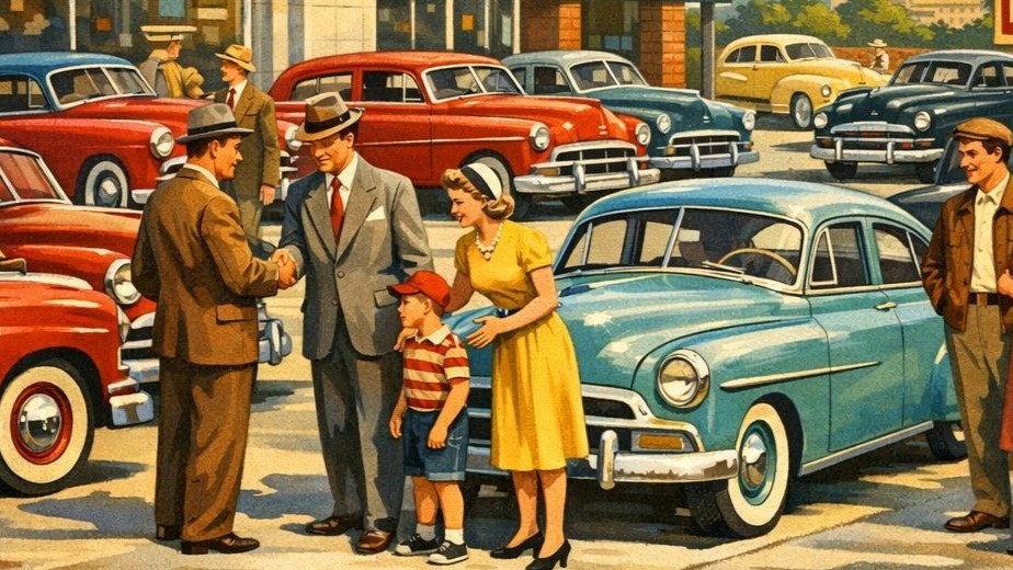 Family enjoying a stress-free car shopping experience at a dealership